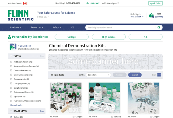 Custom Ecommerce Design for Flinn Scientific