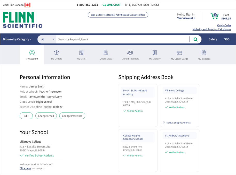 Flinn Scientific User Page