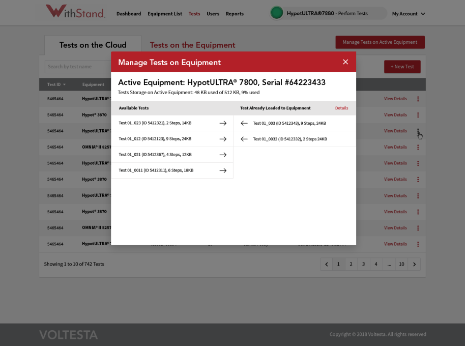 With Stand Tests Page