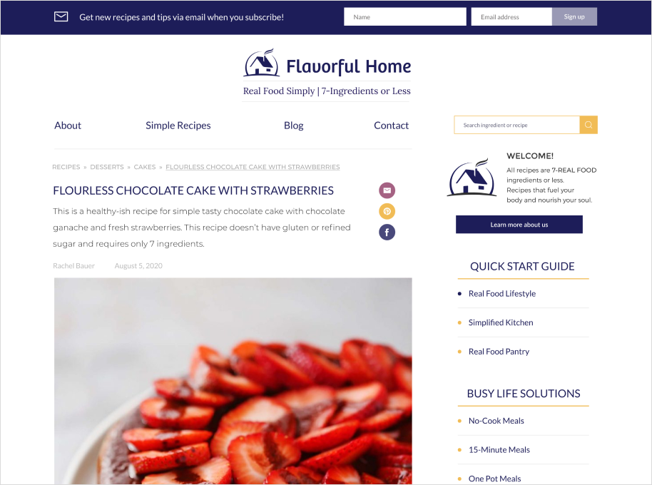 Flavorful Home Website Recipe Page
