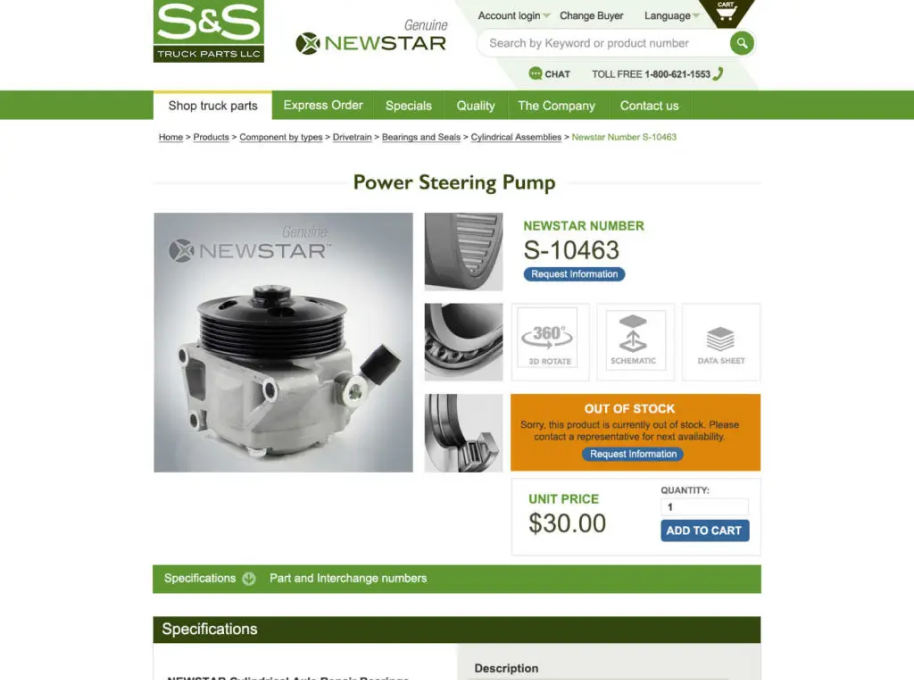 S&S Truck Parts LLC Product Page