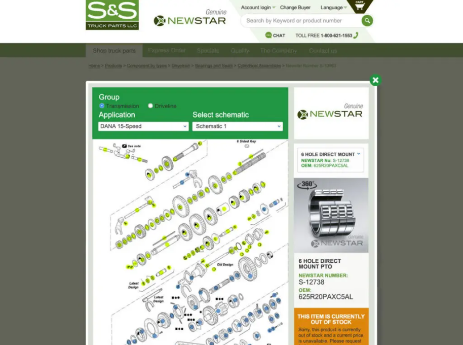 S&S Truck Parts LLC Website Pop-up Window