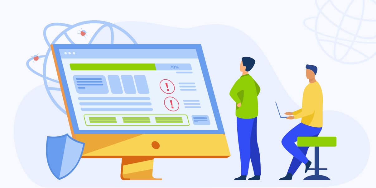 Quality Assurance In Software Development: QA Engineers analyzing QA test results