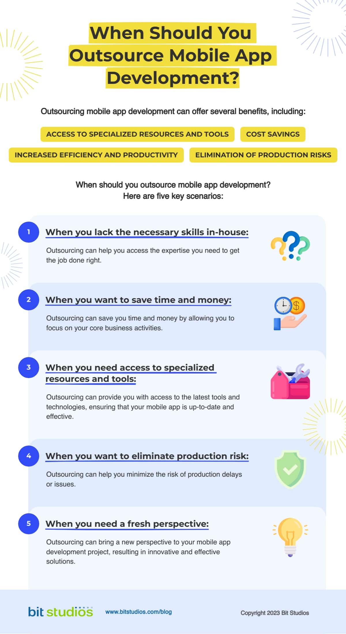 When Should You Outsource Mobile App Development - Infographics by BIT Studios