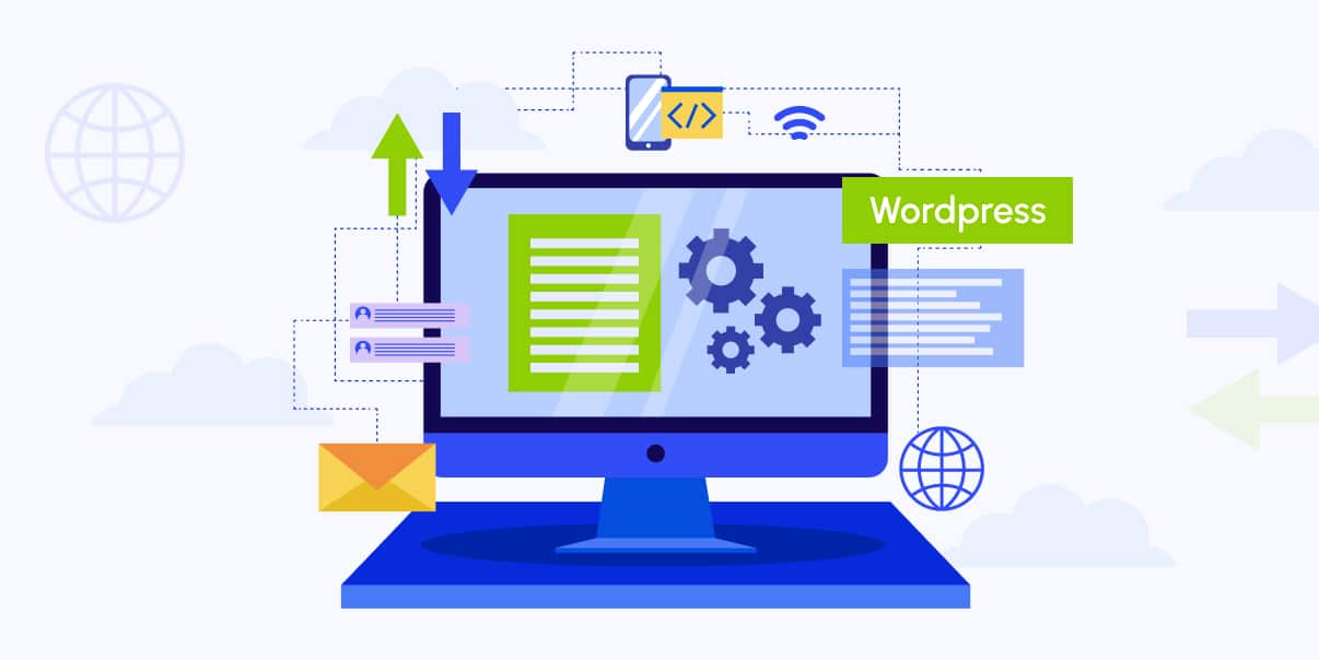 Custom WordPress Development- A laptop screen displaying a customized WordPress website