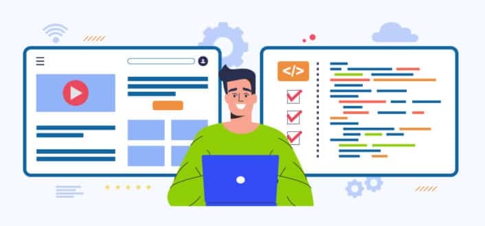 A visual representation comparing frontend and backend development in modern web developmen