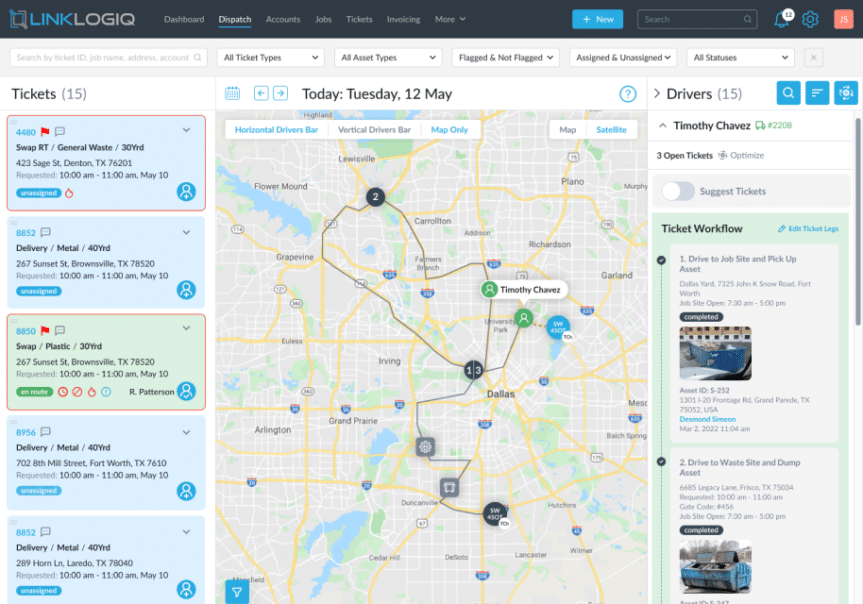 LinkLogiq Project - Cloud-based Dumpster Tracking SaaS