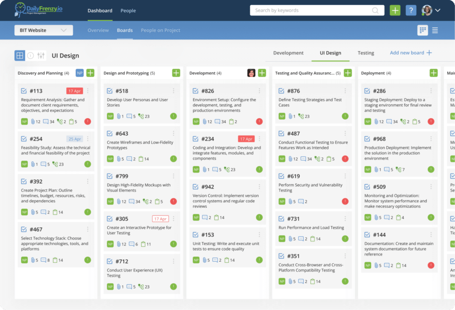 DailyFrenzy Web - BIT Studios UI UX Design Project