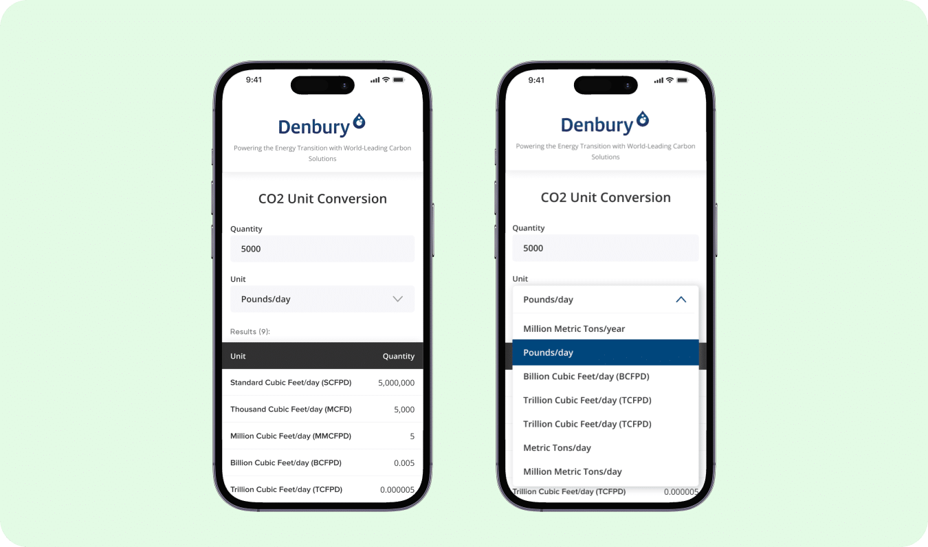 Complex CO2 Unit Converter Application for iOS and Android