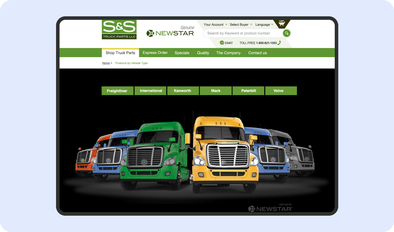 Episerver B2B Truck Parts Ecommerce
